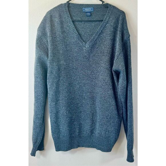 Vintage Peletti Lana Collection Men’s Merino Wool Blend V-Neck Sweater Large - Picture 1 of 8